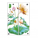 Lotose lilledega seinakleebised, seinamaaling PVC osade kunstiplakat