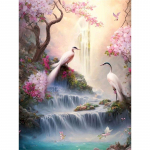 5D Teemantmaali Scenic Art komplektid Teemantmosaiigist ristpistega k&auml;sitsi tikand kodukaunistus Full Round 20x30CM