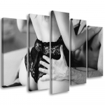 Viieosaline pildil&otilde;uendiprint Sexy Couple Body 100x70 valge/must