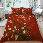 3D pere voodipesu &Uuml;he kaheinimesevoodi t&auml;issuuruses voodipesu ploomi&otilde;ie mustriga padjap&uuml;&uuml;r ja tekikate Noble ja pestav perekaunistus EU Single 135x200cm