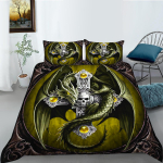 Skull Head voodipesu Tekikate Padjap&uuml;&uuml;r 3/2-osaline Pere magamistoa voodipesu komplekt &Uuml;heinimesevoodi kaheinimesevoodi t&auml;issuuruses majapidamises kasutatavad voodipesu DE 100x135cm