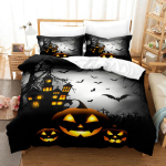 Halloweeni Voodipesu Komplekt K&otilde;rvitsalambi Teemaline Voodikate ja Padjap&uuml;&uuml;r AU/EL/USA Kahekohaline/Kahekohaline T&auml;issuurus Baby 100x135cm gray