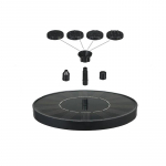 P&auml;ikeseenergia purskkaevupump 6 otsikuga P&auml;ikeseenergial t&ouml;&ouml;tav veeprits akvaariumi tiikide jaoks basseini aiakujundus Round 13cm must