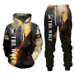 Hundi 3D tr&uuml;kitud kapuutsiga p&uuml;kste &uuml;likond meeste kevade ja s&uuml;gise vabaaja kampsun, pullover, meeste dressikomplekt, mood meeste r&otilde;ivaste &uuml;likond M