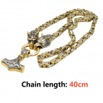 Vintage Viking roostevabast terasest punutud kett keldi haamer ripats hundipea kaelakee p&otilde;hjamaiste meeste rokipeo biker amuleti ehted