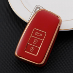 Kuldse servaga TPU auto kaugjuhtimispuldi v&otilde;tmekaane &uuml;mbris Lexus NX GS RX IS ES GX LX RC IS UX 200 250 260 300 350 LS 450H 300H autotarvikud 4 Buttons must