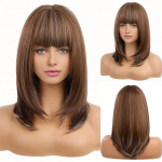 S&uuml;nteetilised kuldpruunid parukad naistele L&uuml;hikesed naturaalsed blondid parukas Bob sirged juuksed tukkidega naistele igap&auml;evaseks kasutamiseks Cosplay kuumakindel kiud pruun