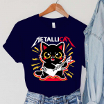 METALLICAT T-s&auml;rgid Naiste &Uuml;markaelusega T-s&auml;rgid Multifilmid Kitarr Naiste Riietus Loomad Kass Harajuku Topid Naiste Vintage T-s&auml;rgid XL