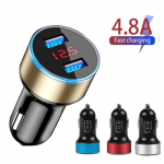 2 USB-autolaadija 12-24v LED digitaalse auto adapteri pistikupesa kiire autotelefoni laadija koos led-lambiga iPhone Xiaomi 3.1a Qc3.0 jaoks punane