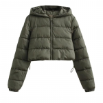 L&uuml;hike &uuml;hev&auml;rviline kapuutsiga naiste vaba vabaaja mantel M armee roheline v&auml;rv