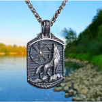 Vintage Nordic meeste kvaliteetne 316L roostevabast terasest Viking Wolfi peaga ripats kaelakee, meeste parim ehe kingitus Pendant Necklace