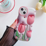L&auml;bipaistev Wave Edge v&auml;rvitud silikoon&uuml;mbris iPhone 11 15 14 13 Samsung A54 A34 A24 A14 Xiaomi Redmi Note 10 11 12 Funda Flowers Tulbid Roses Kaas Infinix Hot 10 (X682)