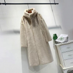 Naiste talvine kvaliteetne kunst-naaritsakasukas Luksuslik pikk kasukas avar rev&auml;&auml;riline mantel Paks soe pluss-suuruses naiste pehme mantlid XL must