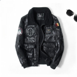 Meeste r&otilde;ivad pluss suuruses Mootorrattar&otilde;ivad Karusnahast Integreeritud Ameerika Retro rev&auml;&auml;rid Fliisvoodriga lennu&uuml;likond, nahkmantel 4XL