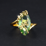 Elegantsed kullav&auml;rvilised suure hobusesilmaga kiilis&otilde;rmused naistele Marquise l&otilde;igatud oliivirohelisest kivist pulmapaelad kokteilis&otilde;rmus 5 oliiviroheline v&auml;rv