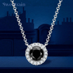 1-karaadine moissanite ripats kaelakee naistele musta teemandiga kaelakeed 100% 925 sterling h&otilde;bedast ehted t&uuml;drukule s&otilde;brap&auml;eva kingitus 1CT 6.5mm valge kulla v&auml;rv