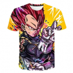 Summe T-s&auml;rk 3D Goku Vegeta Printing Harajuku Fashion l&uuml;hikeste varrukatega vabaaja topp S
