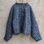 Johnature naiste vintage pargid, prinditud lillelised n&ouml;&ouml;pidega pikad varrukad talvised soojad mantlid pluss puuvillased lahtised pargid One Size sinine