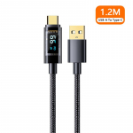 VAORLO LED-ekraan kiirlaadimiskaabel 100 W Super Charge USB-C PD-C USB iPhone Type-C jaoks iphone kiire laadimise andmekaabel USB to Type-C must