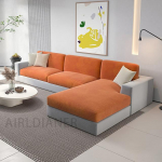 Diivanipadja kate elutuppa Stretch L-kujuline pehme diivani istmekate libisemiskindel paksud diivani katted Normal Size(S)-1pc oranž