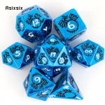 7 tk sinist valget draakoni metallist t&auml;ringut t&auml;ismetallist mitmetahuline t&auml;ringukomplekt, mis sobib rollim&auml;nguks RPG lauam&auml;ngu kaardim&auml;nguks mitmev&auml;rviline