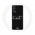 Case Vivo Y72 Squid M&auml;ngu logo s&uuml;mbolid ruudukujuline ring kolmnurk Must taust
