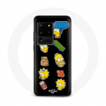 Samsung Galaxy S20 Ultra &uuml;mbris Simpsons kleebised mustal taustal