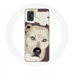 &Uuml;mbris Samsung Galaxy A71 Pitbull Dog White jaoks