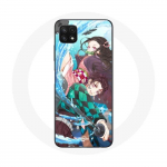 &Uuml;mbris Samsung Galaxy A22 5G Tanjiro ja Nezuko Demon Slayer Kimetsu no Yaiba Anime jaoks