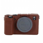 Sony A7C silikoon&uuml;mbris kummist korpuse katte kaitseraam nahk Sony A7C Alpha 7C ILCE-7C kaamerale, pehme kohv