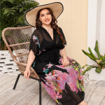 Suvine naiste kleit Suures suuruses Bohemian Chiffon Prinditud rannakleidid Vabad kleidid M