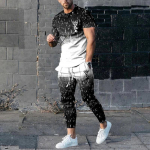 3D-prinditud l&uuml;hikeste varrukatega &uuml;likond, kevadine meeste dressikomplekt, jooksuriided meestele, vabaaja s&auml;rgid + p&uuml;ksid, kaheosalised r&otilde;ivad, t&auml;navar&otilde;ivad XXXL