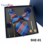 7 tk klassikaline meeste lipsu komplekt Paisley Stripe kaelaside meestele Pocket Square Bowtie pross mansett isadep&auml;eva kinkekarp