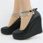 Fashion Platform Wedges Pumps Kingad naistele Kevadised kiilud kontsad Naiste pulmakingad k&otilde;rged kontsad 39 must