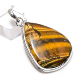 Natural Tiger Eye Gemstone Handmade 925 Sterling Silver Gift Pendant 2.09 i6o20