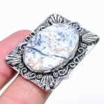 Natural Dendrite Opal Gemstone Handmade 925 Sterling Silver Ring Size 9 f0m53