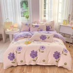 WTEMPO Four Seasons Nahas&otilde;bralik puuvillasegu neljaosaline voodipesukomplekt Prinditud linatekikomplekt siseruumides kasutamiseks m&otilde;eldud kaheinimesevoodipesukomplekt 150*200cm*4pcs