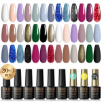 ROSALIND Magnet Cat Eye geel-k&uuml;&uuml;nelakk Soak Off Nail Art Lakk Glitter Effect UV geellakk 23tk set 02