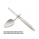 Hambaravi Suu peegel Odontoskoop Suuhooldus Hammaste Puhastus Uuring H&uuml;gieen Klaas Peegel Peegli K&auml;epide 1 set G Ruler handle