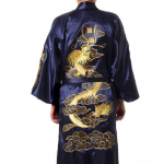 Etnilise Hiina stiilis meeste riided Meeste Dalongi hommikumantel Hommikumantel Dragon Robe Tang &Uuml;likond pidžaama &ouml;&ouml;s&auml;rk Koduteenindus Tikitud Dalong L tumesinine v&auml;rv