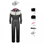 2023UUS Film Margot Robbie Barbi Cosplay Ken Cosplay Meestele T&auml;iskasvanutele Must Lehmpoiss Halloweeni Kost&uuml;&uuml;mid Roosa Jumpsuit Rollim&auml;ng L