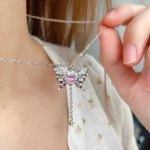 2023. aasta kristallist tsirkoonist vibus&otilde;lmest s&uuml;dameripatsiga kaelakeed Y2K roosa s&uuml;damega naiste t&uuml;drukute mood Elegantne rangluukett naiste ehted 1 necklace