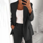 Naiste Fashion Lapel Slim Cardigan Temperament &uuml;likonna jope L must