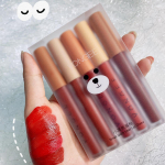 Five-piece Lip Glaze Set Matte Mist Velour Lip Mud Moisturizing and hydrating Lip Balm Waterproof lipstick Non-stick cup lasting set makeup for women