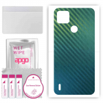 apgo Protective Skin Sticker for the back compatible with Tecno Pop 4 LTE, Wrap Film, Foil, Vinyl - Pattern Carbon Chameleon CAKA1