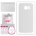apgo Protective Skin Sticker for the back compatible with Samsung Galaxy S6 Edge SM-G925F, Wrap Film, Foil, Vinyl - Pattern Transparent Carbon