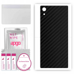 apgo Protective Skin Sticker for the back compatible with Sony Xperia XA1, Wrap Film, Foil, Vinyl - Pattern Carbon Black