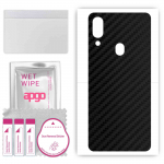 apgo Protective Skin Sticker for the back compatible with Umidigi A3X, Wrap Film, Foil, Vinyl - Pattern Carbon Black