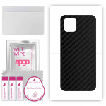 apgo Protective Skin Sticker for the back compatible with Samsung Galaxy A03, Wrap Film, Foil, Vinyl - Pattern Carbon Black