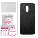 apgo Protective Skin Sticker for the back compatible with OnePlus 7, Wrap Film, Foil, Vinyl - Pattern Black Honeycomb